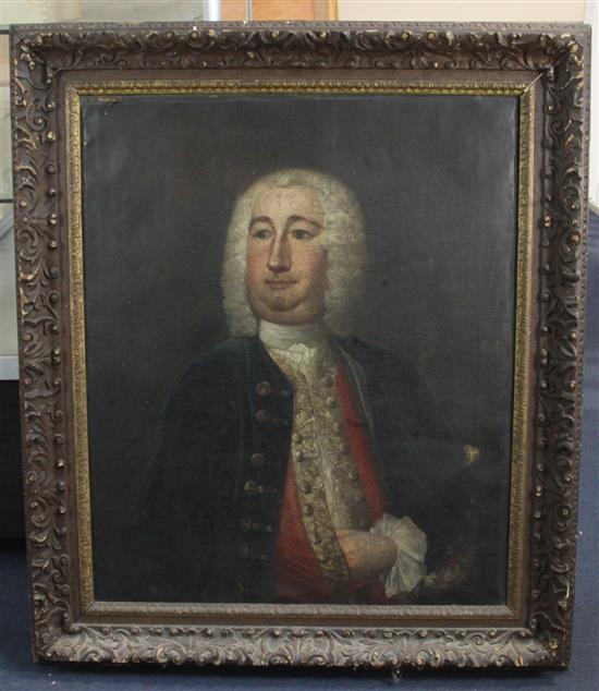 Mid 18th century English school Portrait of Sir Lynch Cotton (died c.1770) 30 x 25in.